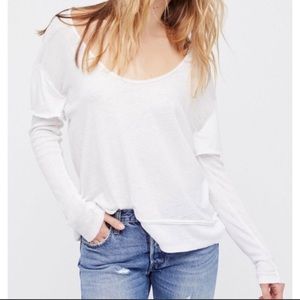 Free people long/short sleeve tee